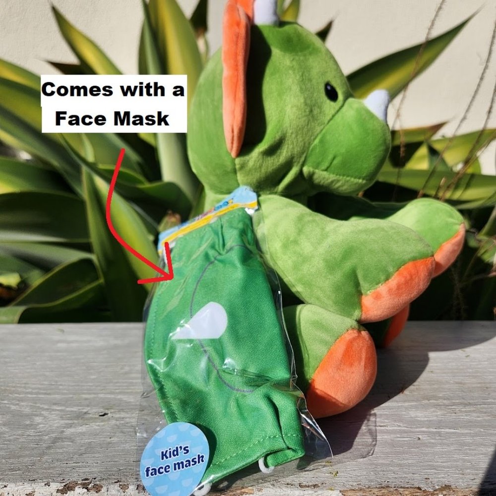 NEW 11" Dinosaur Plush Stuffed Animal Antimicrobial Music Musical Triceratops